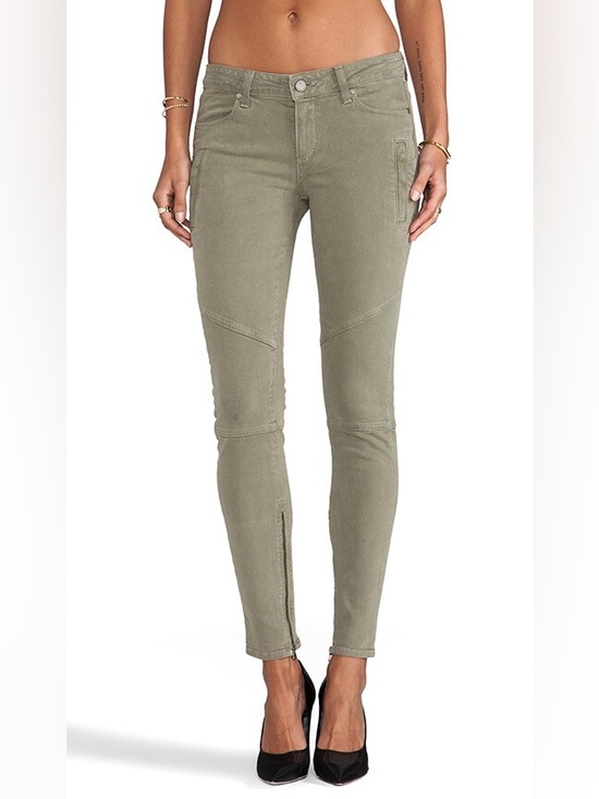 PAIGE Denim - PAIGE Denim Marley Skinny Moto Jean in Fatigue Green (27)